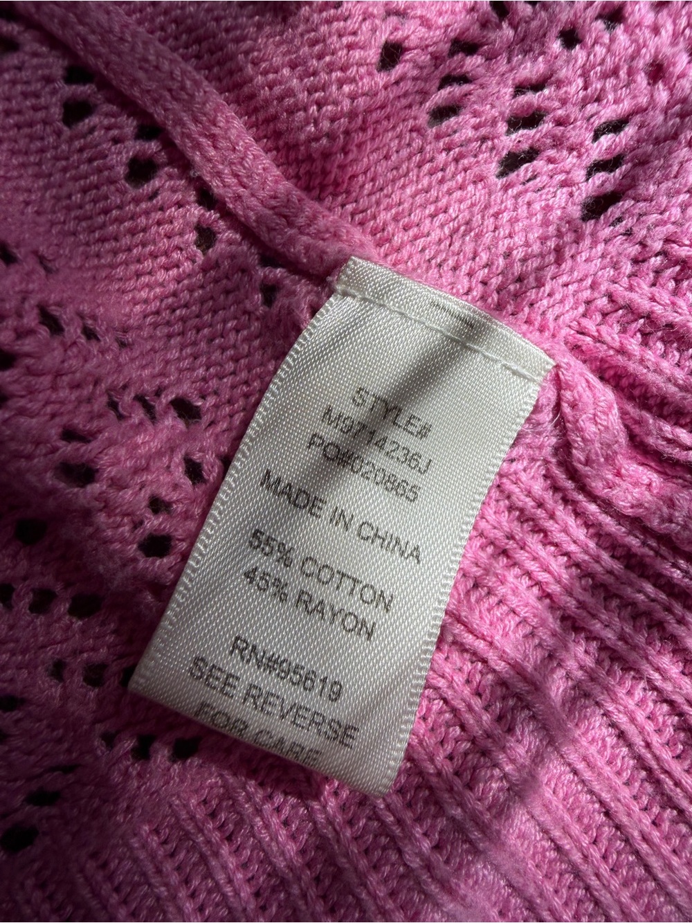 JohnPaulRichard Rose Pink Short-Sleeve Openwork V-Neck Cardigan - Picture 8 of 14